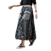 Falda cargo de jeans con flores
